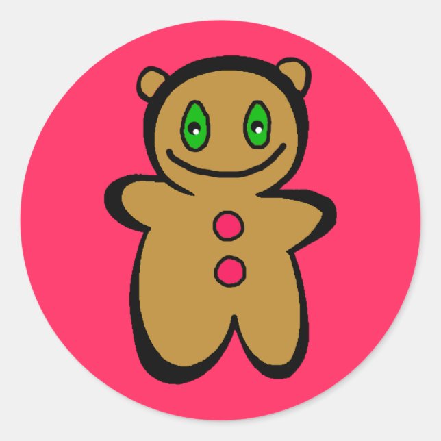Niedliche Gingerbrot-Boy-Stickers Runder Aufkleber (Vorderseite)
