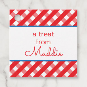 Niedliche Gingham Personalisierte Geschenke oder L Geschenkanhänger