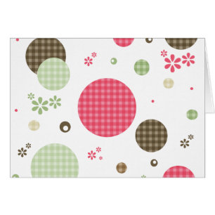 Niedliche Gingham Polka Dots mit Retro Daisy Blume