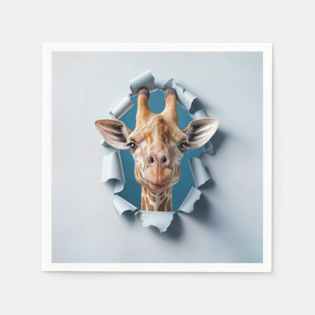 Niedliche Giraffe aus einem Papierloch Serviette (Vorderseite)