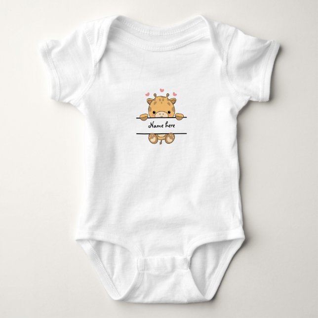 Niedliche Giraffe Baby Bodysuit Baby Strampler (Vorderseite)