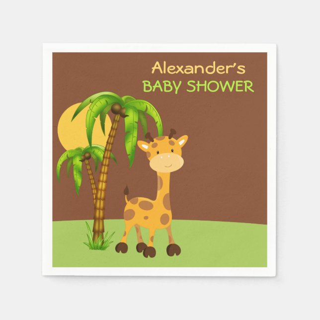 Niedliche Giraffe Baby Duschpapier Napkins Serviette (Vorderseite)