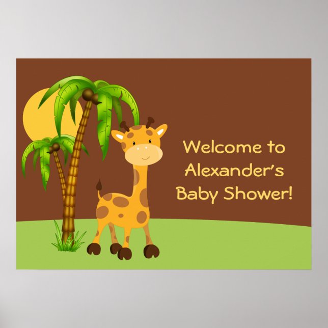 Niedliche Giraffe Baby Shower Poster (Vorne)