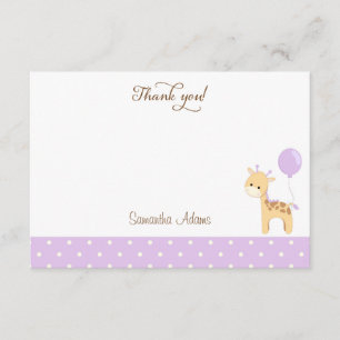 Niedliche Giraffe Babydusche Danke-Karte Dankeskarte