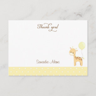 Niedliche Giraffe Babydusche Danke-Karte Dankeskarte