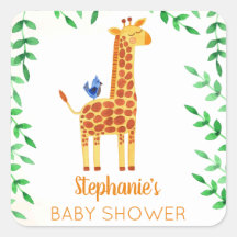 Niedliche Giraffe & Bird Baby Dusche