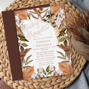 Niedliche Giraffe Boho getrocknete Gräser Kinderdu Folieneinladung