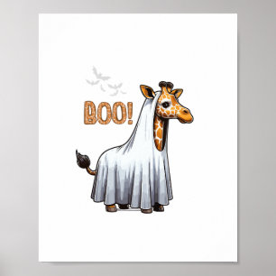 Niedliche Giraffe Boo Halloween Kostümzoo Lover Poster