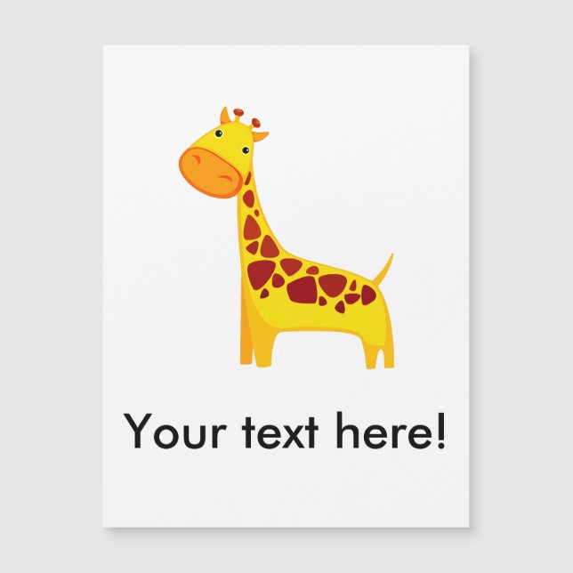 Niedliche Giraffe Cartoon Magnetkarte (Vorderseite)