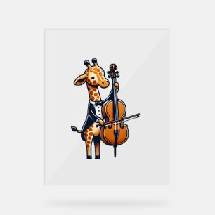 Niedliche Giraffe Cello Giraffen Musikermusik Acrylschild
