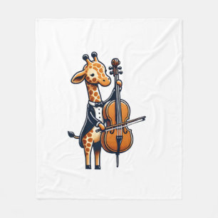 Niedliche Giraffe Cello Giraffen Musikermusik Fleecedecke