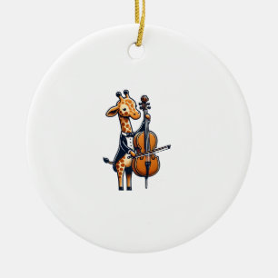 Niedliche Giraffe Cello Giraffen Musikermusik Keramik Ornament