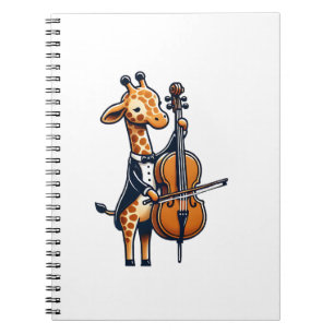 Niedliche Giraffe Cello Giraffen Musikermusik Notizblock