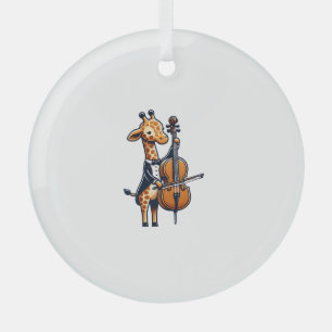 Niedliche Giraffe Cello Giraffen Musikermusik Ornament Aus Glas