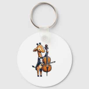 Niedliche Giraffe Cello Giraffen Musikermusik Schlüsselanhänger
