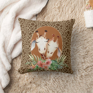 Niedliche Giraffe Couple Druckkissen Kissen