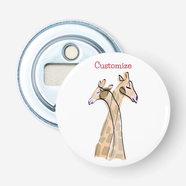 Niedliche Giraffe Couple Thunder_Cove Flaschenöffner (Vorderseite)