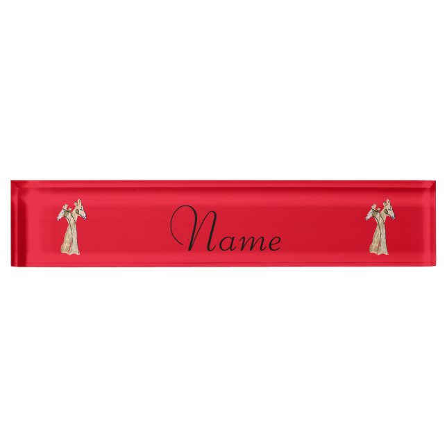 Niedliche Giraffe Couple Thunder_Cove Namensplakette (Vorderseite)