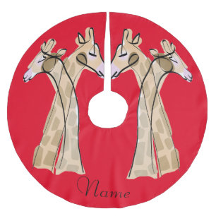 Niedliche Giraffe Couple Thunder_Cove Polyester Weihnachtsbaumdecke