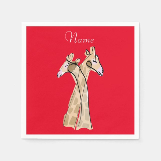 Niedliche Giraffe Couple Thunder_Cove Serviette (Vorderseite)
