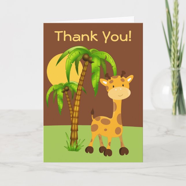 Niedliche Giraffe danken Ihnen zu kardieren Dankeskarte (Vorderseite)
