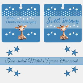Niedliche Giraffe, die den Namen hinzufügt, schläf Ornament Aus Metall