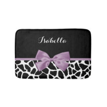 Niedliche Giraffe Druckvorschau Lila mit Namen
