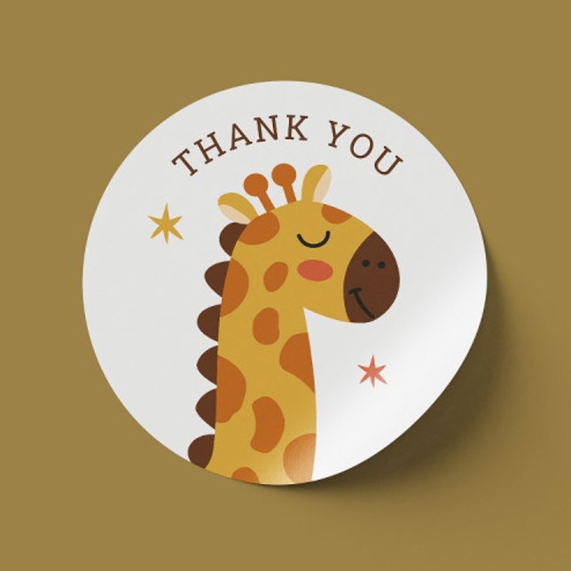 Niedliche Giraffe. Funny Animal Safari Zoo vielen  Runder Aufkleber (Von Creator hochgeladen)