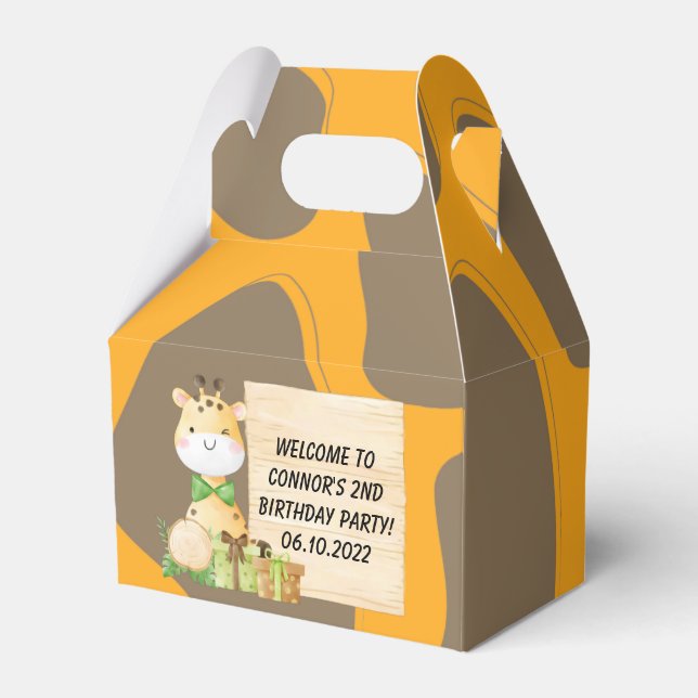 Niedliche Giraffe für Kleinkinder Gefälligkeitsbox Geschenkschachtel (Vorderseite)