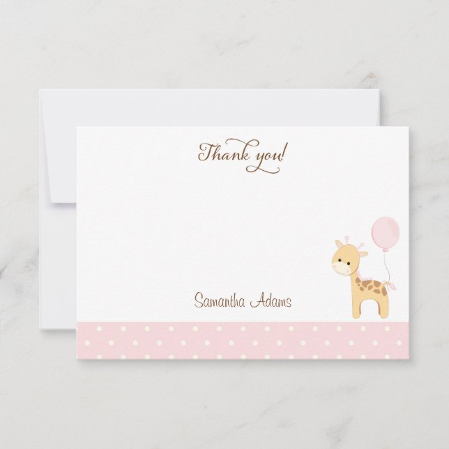 Niedliche Giraffe Geburtstag Dankeschön-Karte Mitteilungskarte (Vorderseite)