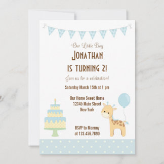 Niedliche Giraffe Geburtstagsfeier Einladung