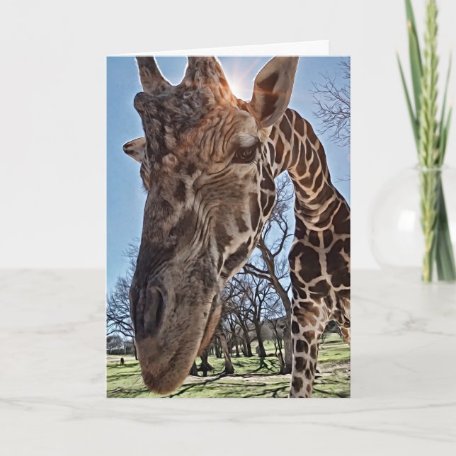 Niedliche Giraffe-Gedenkkarte Karte (Vorderseite)