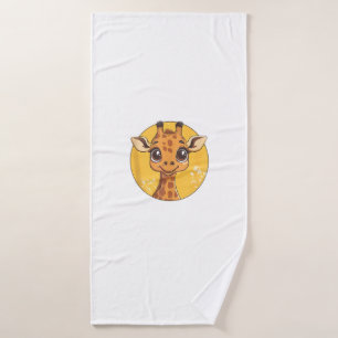 Niedliche Giraffe Gesicht Big Eyes Animal Lover Badehandtuch