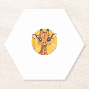 Niedliche Giraffe Gesicht Big Eyes Animal Lover Untersetzer