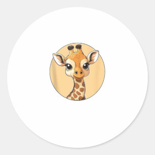 Niedliche Giraffe Gesicht Niedliche Augen Safari S Runder Aufkleber