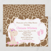 Niedliche Giraffe Girl Pink Babydusche