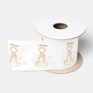 Niedliche Giraffe Gold Foil Glitzer Girl Babydusch Satinband