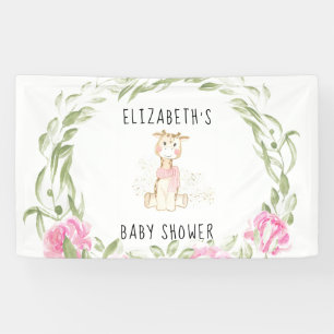 Niedliche Giraffe Gold Foil Glitzer Girl Dusche Banner