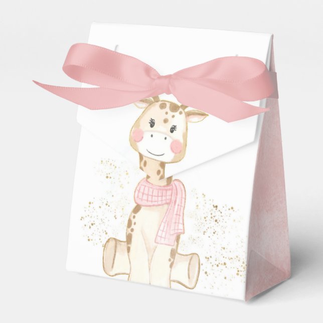 Niedliche Giraffe Gold Foil Glitzer Girl Dusche Geschenkschachtel (Vorderseite)