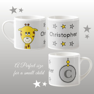 Niedliche Giraffe grau gelb mit Sternen Kind Espressotasse