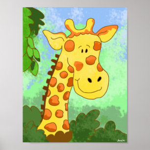 Niedliche Giraffe im Dschungel Art Print Children' Poster