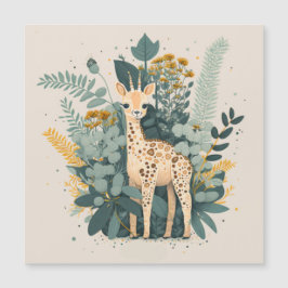 Niedliche Giraffe im Garten Magnetkarte