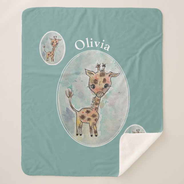 Niedliche Giraffe individuell Sherpadecke (Vorderseite)