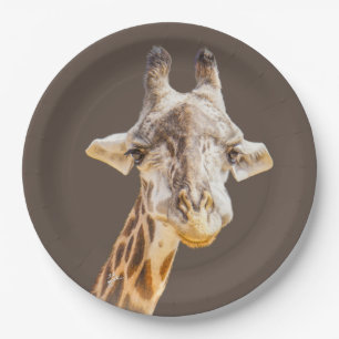 Niedliche Giraffe Jungle Tierfotografie Pappteller