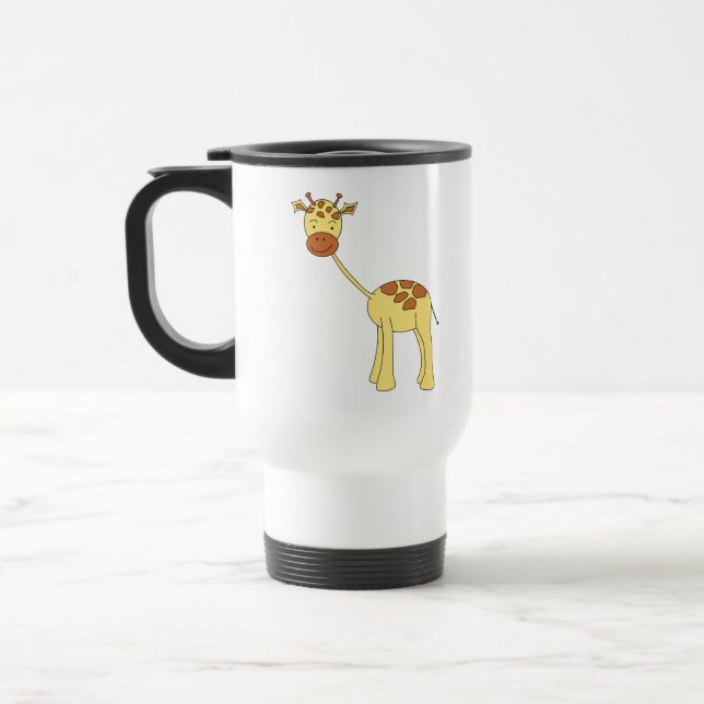Niedliche Giraffe. Karikatur Reisebecher (Links)