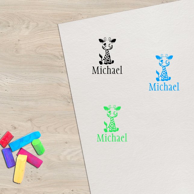 Niedliche Giraffe Kid-Unterschrift Gummistempel (Von Creator hochgeladen)