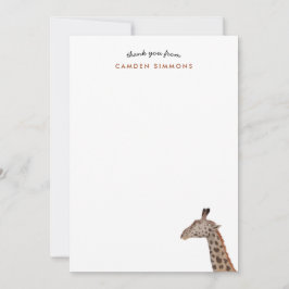 Niedliche Giraffe Kids Stationary Dankeskarte