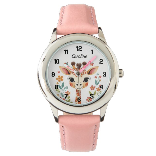 Niedliche Giraffe Kinder Armbanduhr (Vorderseite)