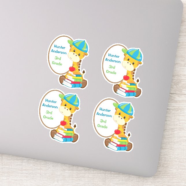 Niedliche Giraffe Kinder Buchbesetzung Aufkleber (Detail)