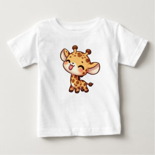 Niedliche Giraffe klebt an der Zunge Baby T-shirt